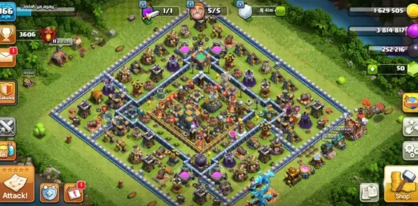 COC173 Maxed TH14 Base, 5 Builders, High Heroes, BH8, Strong Troops and Spells 
